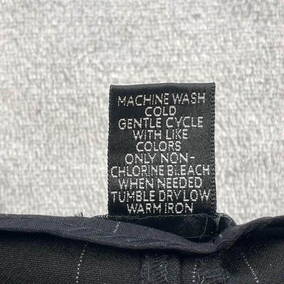 INC International Concepts Pants 14 Black Stripe Floral Embroidery Y2K - Picture 7 of 8